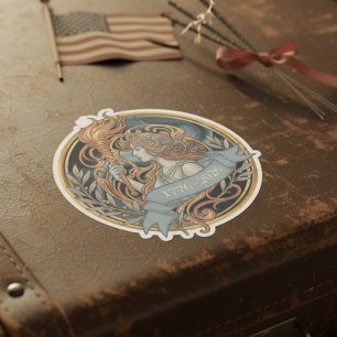 Sticker Art Nouveau Lady Liberty USA 250 Motif ID1303