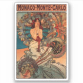 Sticker Art Nouveau vintage Monaco Monte Carlo (Devant)