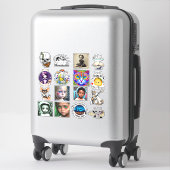 Sticker Art numérique crâne et papillon (Sur valise)