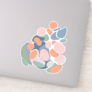 Sticker Art organique abstrait moderne de formes dans la
