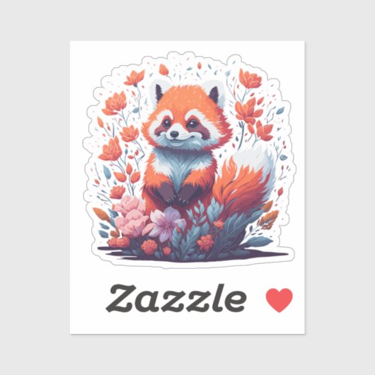 Sticker Art Panda Rouge (Feuille)
