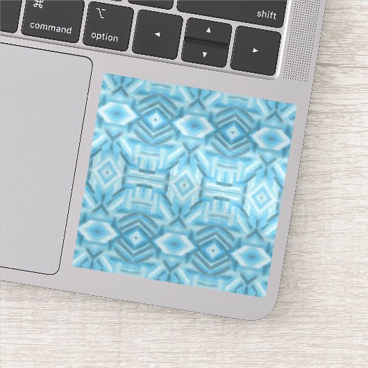 Sticker Art pastel doux abstrait bleu clair staccato (Détail)