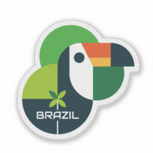 Sticker Art Personnalisé Géométrique Toucan Oiseau Brésili