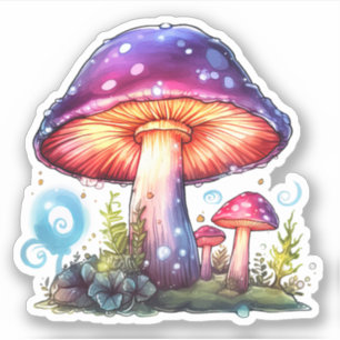 Sticker Art Trippy Psychedelic Earthy Mushroom
