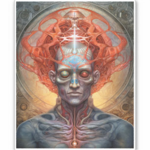 Sticker Art Visionnaire Surreal Man