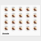 Sticker artisanal Red Long Haired Dachshund Chef (Feuille)