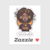Sticker Artiste Afro femme (Feuille)