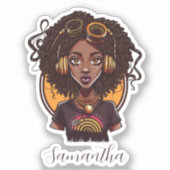 Sticker Artiste Afro femme (Recto)