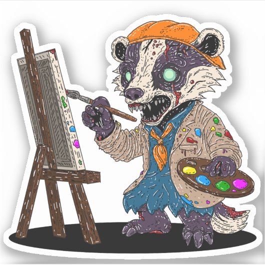 Sticker Artiste Badger Zombie (Devant)