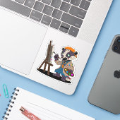 Sticker Artiste Badger Zombie (Ordinateur portable avec iPhone)