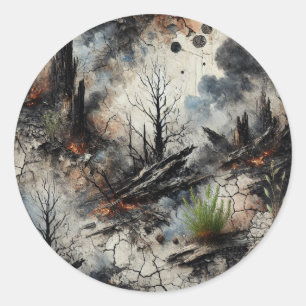 Sticker Artistic Rond avec Conception Abstraite