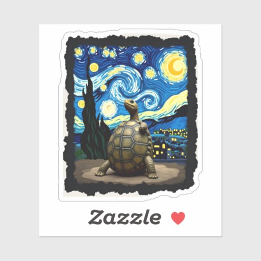 Sticker Artistic Turtle Shirt Starry Night Turtle (2) (Feuille)