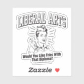 Sticker Arts Libéraux : Comme Fries Avec Diplôme (Feuille)