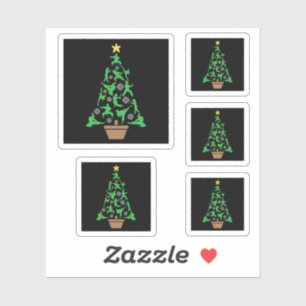 Sticker Arts martiaux féminins - Sapin de Noël de karaté p