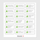 Sticker Artsy Christmas Tree 18 Nom individuel Adresses (Feuille)