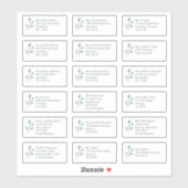 Sticker Artsy EucaIyptus Nom du bénéficiaire individuel Ad (Feuille)