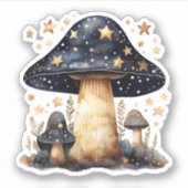 Sticker Artwork d'aquarelle de champignon psychédélique cé (Devant)