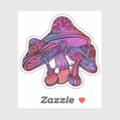 Sticker Artwork de champignons de terre psychédélique Trip (Feuille)