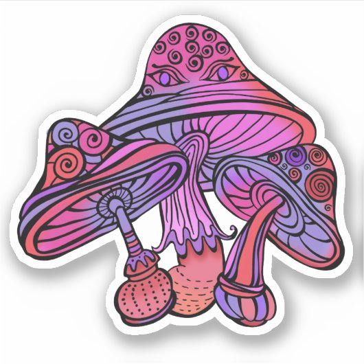 Sticker Artwork de champignons de terre psychédélique Trip (Devant)