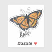 Sticker Artwork de papillons Monarque avec nom