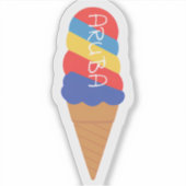 Sticker Aruba cône arc-en-ciel (Devant)