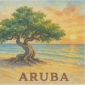 Sticker Aruba Eagle Beach Divi Tree Golden Hour (Devant)