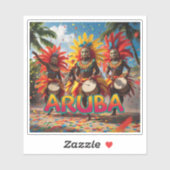 Sticker Aruba est l'heure de fêter (Feuille)