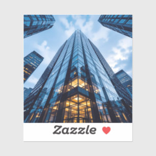 Sticker Ascension de Verre – Carré d'Architecture Moderne 