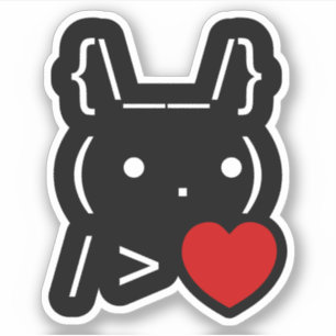 Sticker ASCII Texte Art Lapin Lapin Donner Coeur