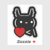Sticker ASCII Texte Art Lapin Lapin Reprendre le coeur (Feuille)