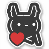 Sticker ASCII Texte Art Lapin Lapin Reprendre le coeur (Devant)