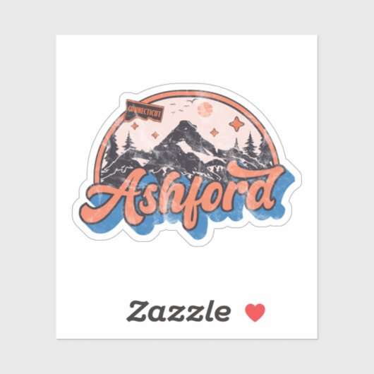 Sticker Ashford, Connecticut (Feuille)