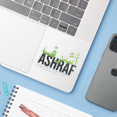 Sticker Ashraf (Ordinateur portable avec iPhone)