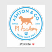 Sticker Ashton & Co. K9 Academy 2c Logo Light (Feuille)