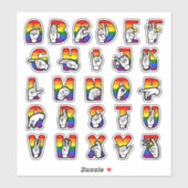 Sticker ASL Pride Alphabet (Feuille)