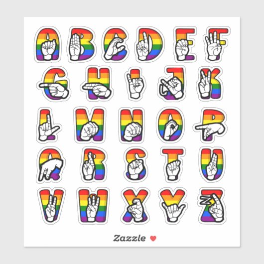 Sticker ASL Pride Alphabet (Feuille)