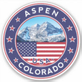 Sticker Aspen Colorado, Aspen (Devant)