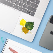 Sticker Aspen feuilles (Ordinateur portable avec iPhone)