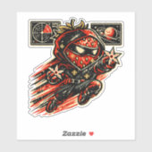 Sticker Assassin Star Strawberry — Ninja de l'Espace Rétro (Feuille)