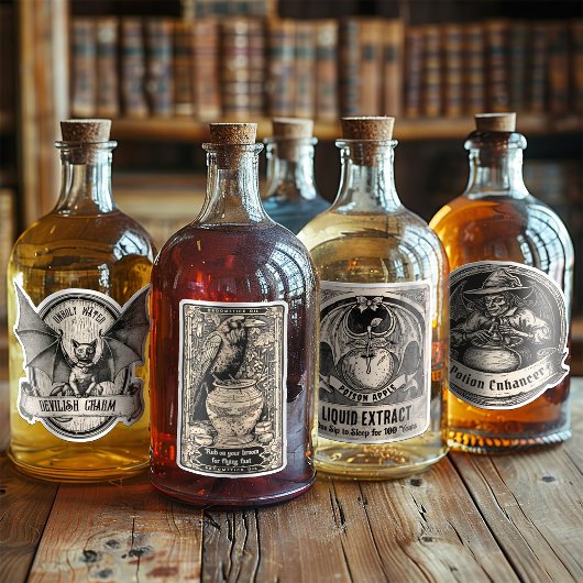 Sticker Assistant Bouteille de potion d'Halloween Étiquett