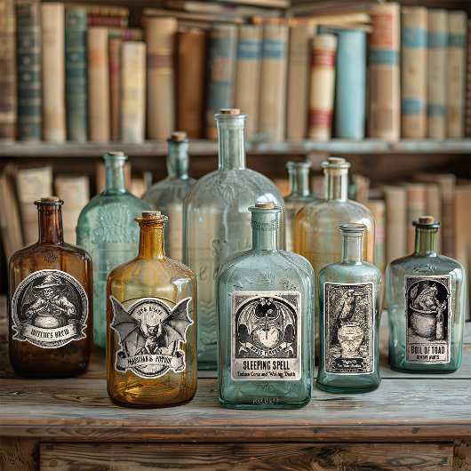 Sticker Assistant Bouteille de potion d'Halloween Étiquett
