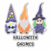 Sticker Assistant Citrouille Sorcière Halloween Gnomes Vin (Devant)