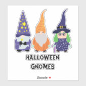 Sticker Assistant Citrouille Sorcière Halloween Gnomes Vin (Feuille)