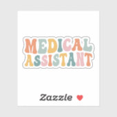 Sticker Assistant Médicale rétro, adjoint en médecine (Feuille)