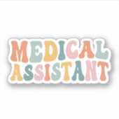 Sticker Assistant Médicale rétro, adjoint en médecine (Devant)