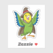 Sticker Assistant Parrot en tant qu'assistant avec Casquet (Feuille)