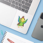 Sticker Assistant Parrot en tant qu'assistant avec Casquet (Ordinateur portable avec iPhone)