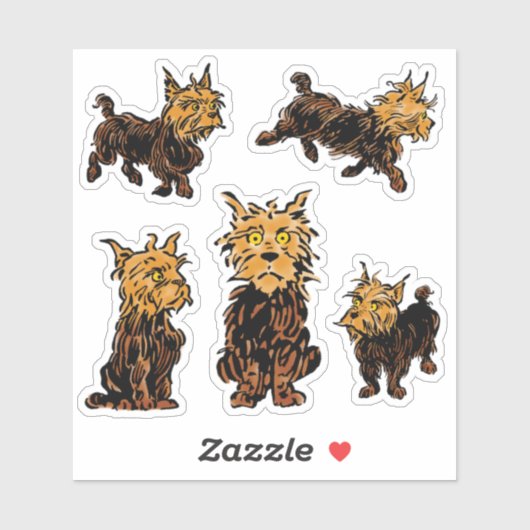 Sticker Assistant vintage de Oz, Toto le chien (Feuille)