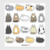 Sticker Assortiment de chats Super Cute Kawaii (Feuille)
