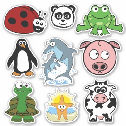 Sticker Assortiment de critères mignons (Devant)